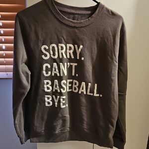 Ivy & Cloth Graphic Sweatshirt - Sorry Can't Baseball Bye - grey